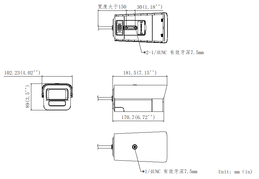 DS-2CD5A45EWDV3-IZ(S)系列產(chǎn)品尺寸