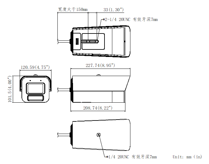 DS-2CD2T46(F)(D)WDV3-I3/5(S)產(chǎn)品尺寸